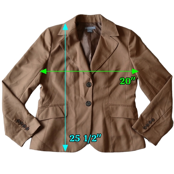 Ann Taylor Wool Blend Camel Brown 2 Button Blazer Career Professional - Picture 3 of 9